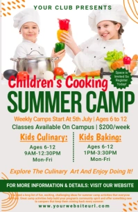Children's Cooking Summer Camp Tablóide template