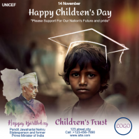 Children's Day free editable wishes template for school and orphanage ads, Jawaharlal Nehru Jayanti Instagram-Beitrag