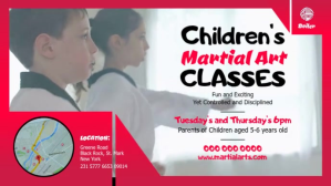 Children's Martial Arts Class Digital Display Video Film w tle na Facebooka (16:9) template