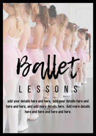 Ballet lessons children poster template A4