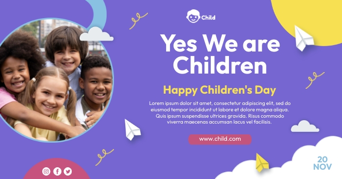 Children's Day Ads Immagine condivisa di Facebook template