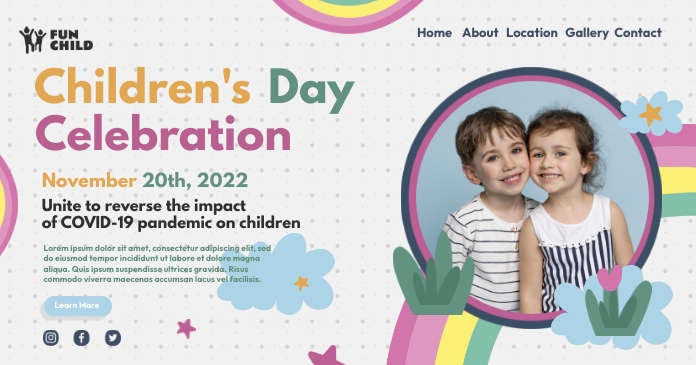 Children's Day Celebration Ads Obraz udostępniany na Facebooku template