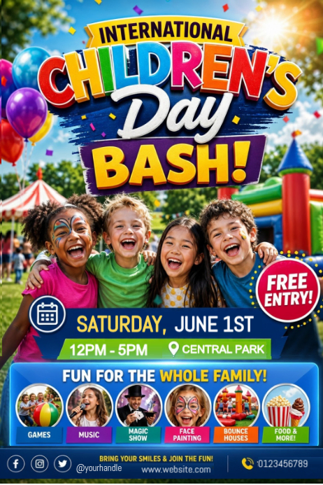 Children's Day Event Posters Template | PosterMyWall