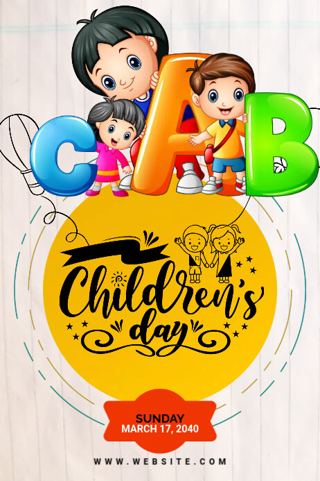 Children's Day Template Banner 4' × 6'
