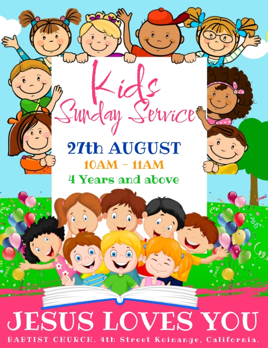Children S Sunday School Flyer Template PosterMyWall
