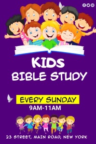 Children's Sunday school flyer Tumblr Graphic template