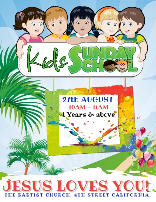 Children s Sunday School Flyer Template PosterMyWall children-s-sunday-school-flyer-template-postermywall