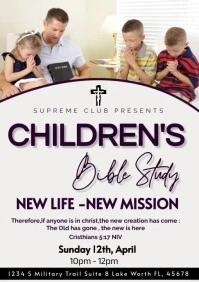 children bible study flyer A5 template