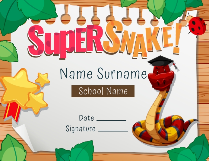 Children Diploma Flyer Snake Template | PosterMyWall