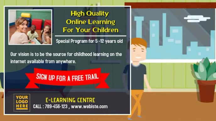 Child Study Animation Children Online Study Animation Template | PosterMyWall