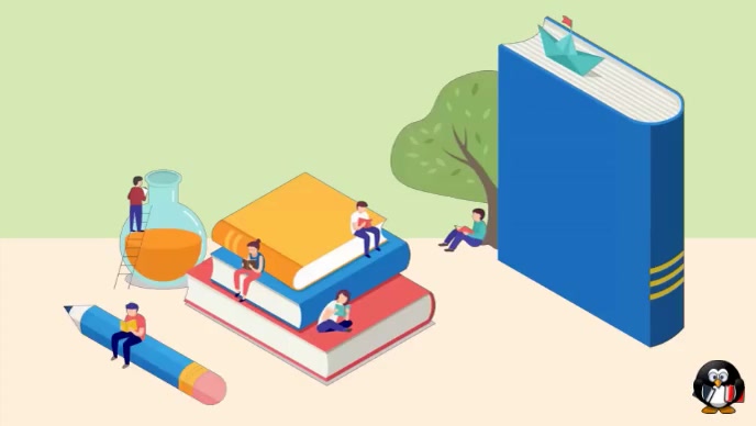 children reading book animation video Template | PosterMyWall