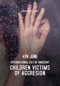 children victims of aggression day A3 template