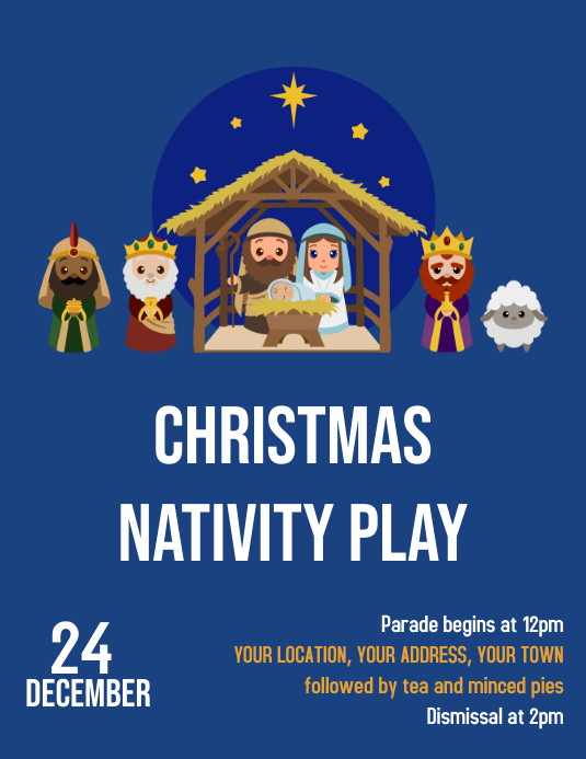 children’s Christmas play Nativity Template PosterMyWall