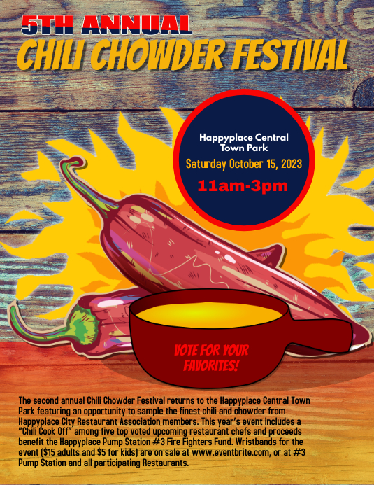 Chili Chowder Fest Cook Off Fundraiser Event Flyer Template PosterMyWall