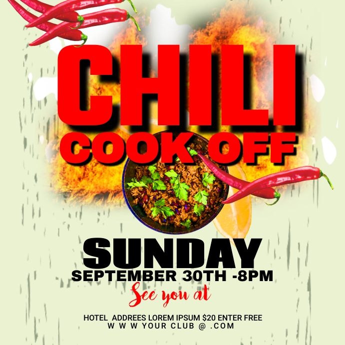 Large Event Cook Posts chili cook ad design template | PosterMyWall