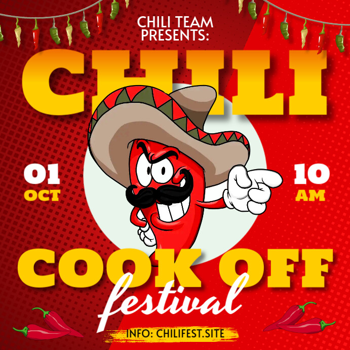 CHILI COOK OFF BANNER Template | PosterMyWall