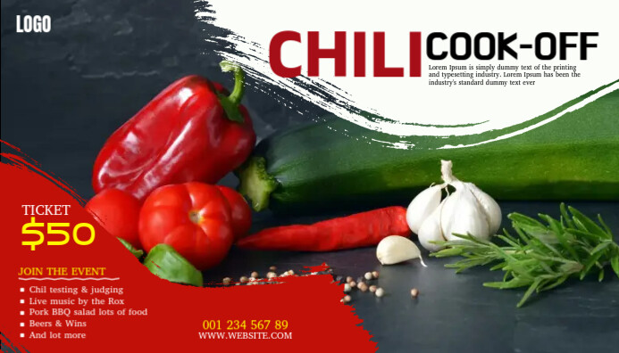 Chili Cook-off Blog header Template | PosterMyWall