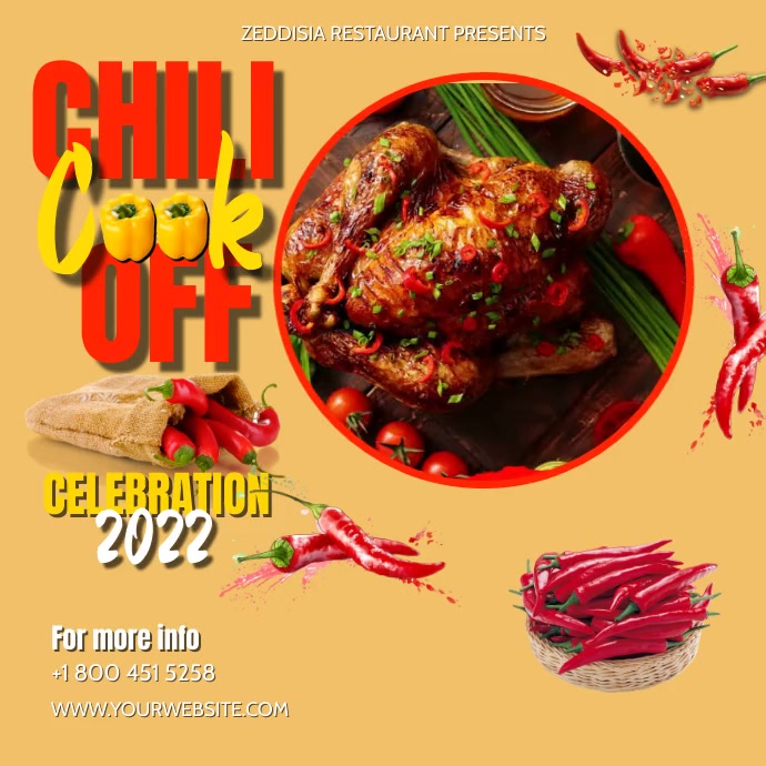 Large Event Cook Posts chili cook off celebration flyer template | PosterMyWall