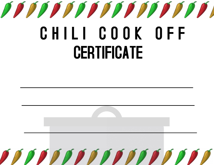 Free Printable Chili Cook Off Award Certificate Template Free Printable Chili Cook Off Award Certificate Template