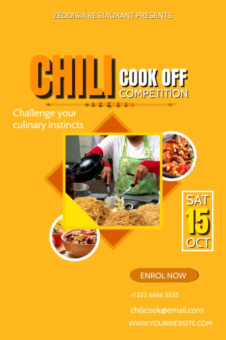 chili cook off competition poster template | PosterMyWall