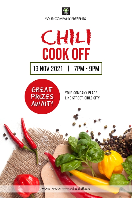 Poster Live Cook chili cook-off Template | PosterMyWall