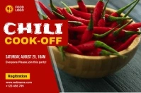 Red Chili Cook Off Video Banner 4' × 6' template