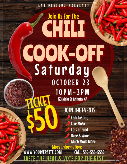 Chili Cook Off design template | PosterMyWall