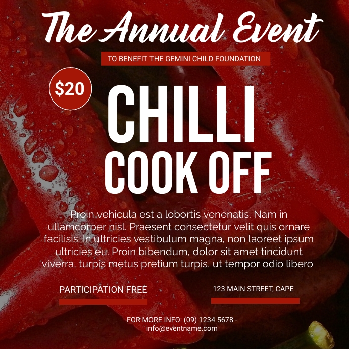 Chili Cook Off Template | PosterMyWall