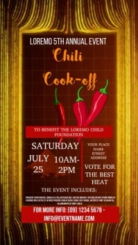 Chili Cook-Off Pantalla Digital (9:16) template