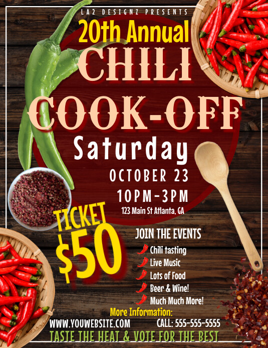 Chili Cook Off event flyer Template | PosterMyWall