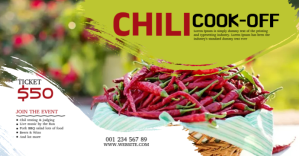 Желтый Chili Cook-Off Event Facebook 活动封面 Template