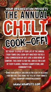 chili cook off flyer chili competition, insta Instagram Story template