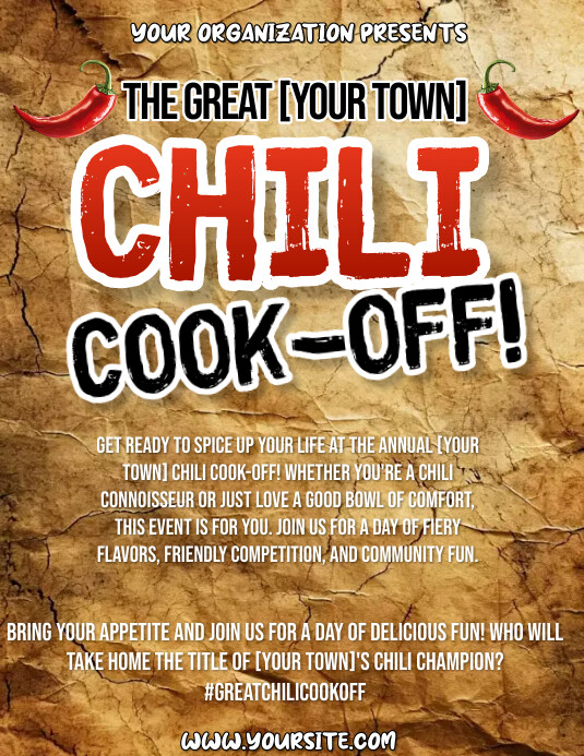 chili cook off flyer chili competition Template PosterMyWall