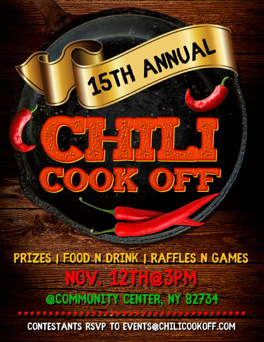Chili Cook Off Flyer Template PosterMyWall