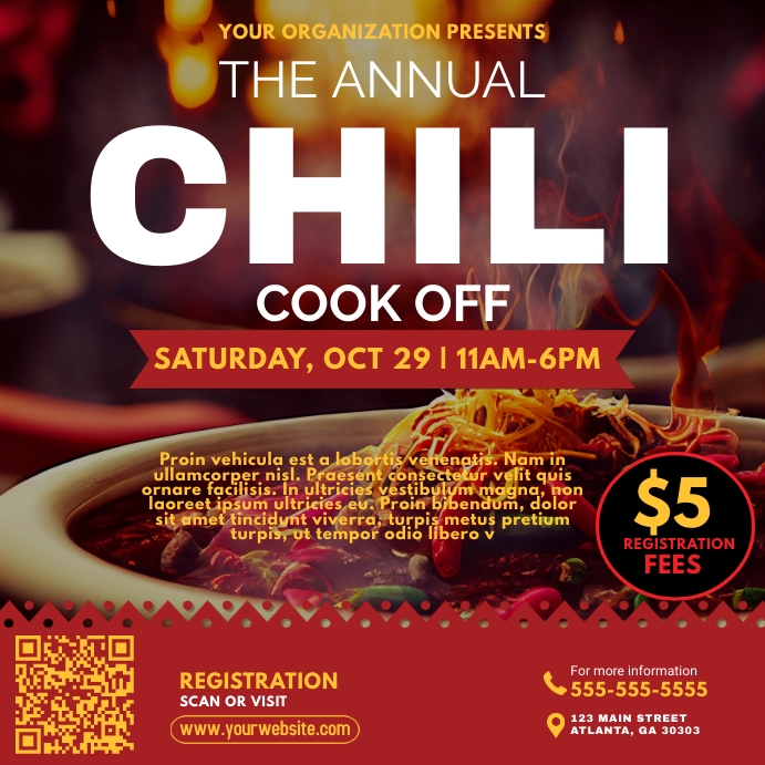 Chili cook off flyer instagram post Templat | PosterMyWall