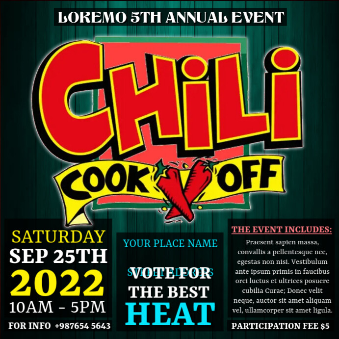 Chili Cook off Flyer Template | PosterMyWall