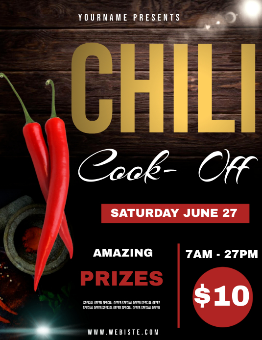 CHILI COOK OFF FLYER TEMPLATE PosterMyWall