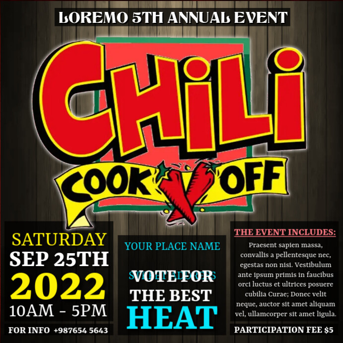 Chili Cook off Flyer Template PosterMyWall