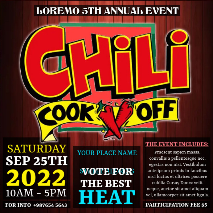 Chili Cookoff Flyer Template PosterMyWall Chili Cookoff Flyer Template PosterMyWall