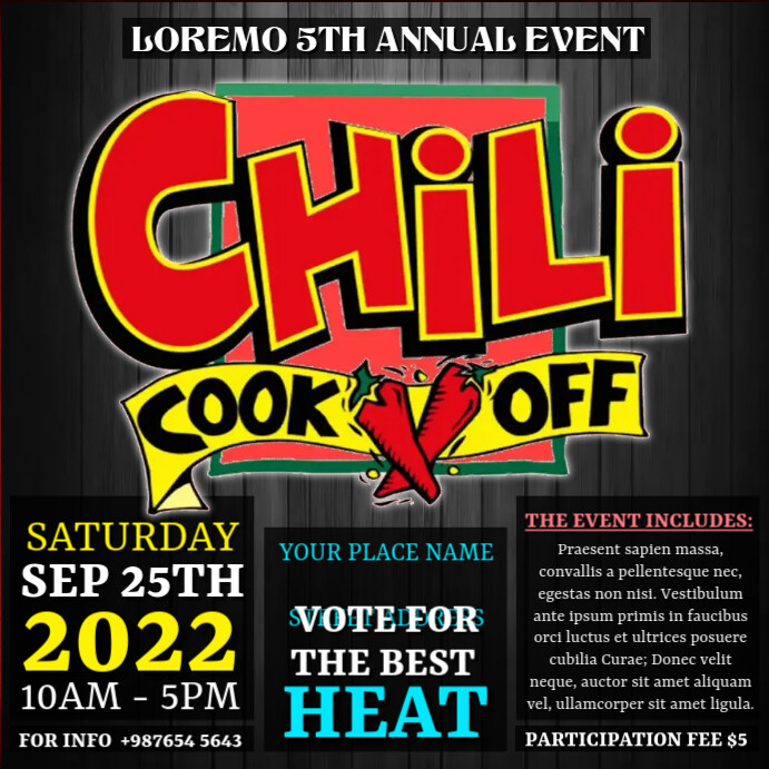 Chili Cook off Flyer Template PosterMyWall chili-cook-off-flyer-template-postermywall