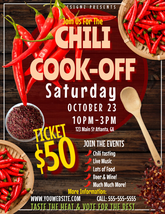 Chili Cook Off flyer template 传单(美国信函)