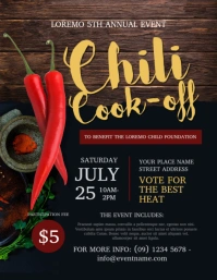 Chili Cook-off Flyer Template Folheto (US Letter)