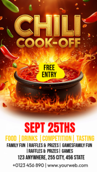chili cook off invitation História do Instagram template