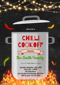 Chili cook off invitation A6 template