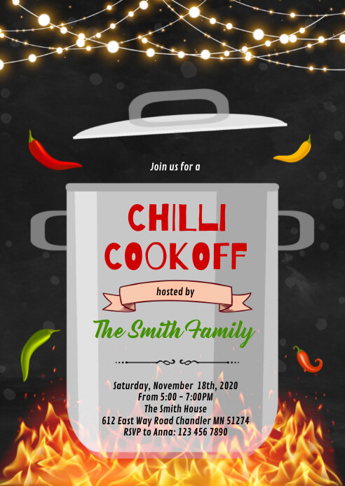 Chili cook off invitation Template | PosterMyWall