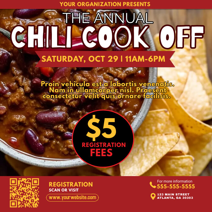 Large Event Cook Posts Chili cook off invitation ig flyer Template | PosterMyWall