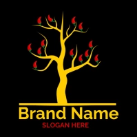Chili cook off logo, tree logo, autumn logo template