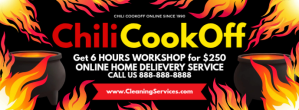 Chili Cook Off Online Service Card Template Facebook-coverfoto