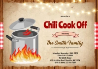 Chili Cook Off party invitation A6 template