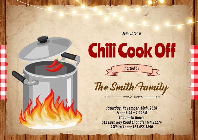 Chili Cook Off party invitation Template | PosterMyWall